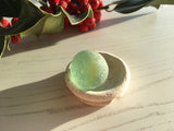 ULTRA Rare XL Shooter Sea Glass Marble on Pottery Base
