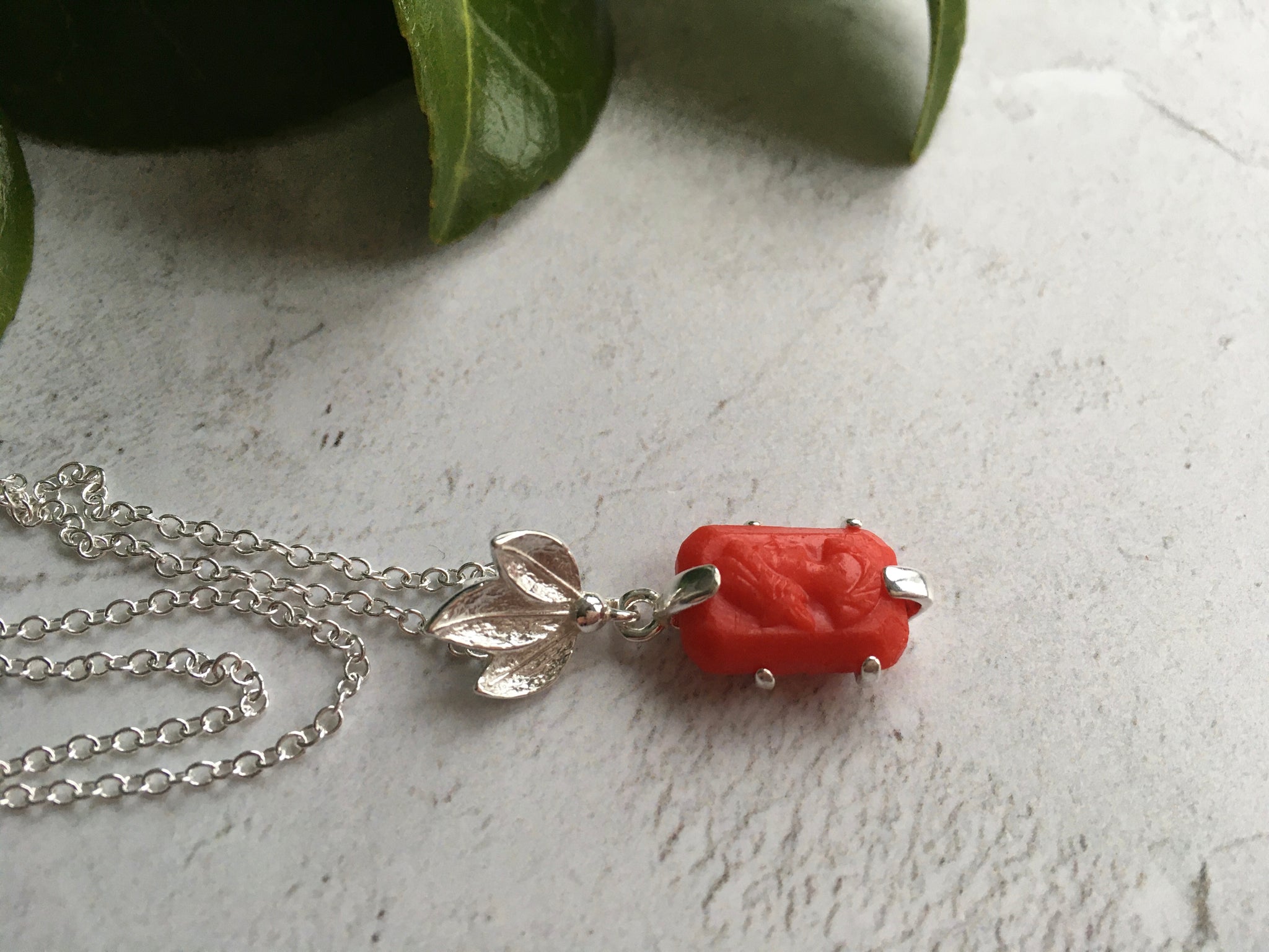 Glass best sale cabochon necklace