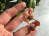 Japanese Amber Sea Glass & Antique Amber Earrings, sterling silver
