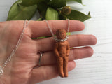 Frozen Charlotte Necklace, Sterling Silver Dump Found Doll