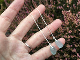 Grey Seaham Sea Glass Threader Earrings, Sterling Silver